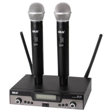 Imagem de Microfone BLG UF-03 - Sem Fio - 2 Microfones - Uhf - Preto
