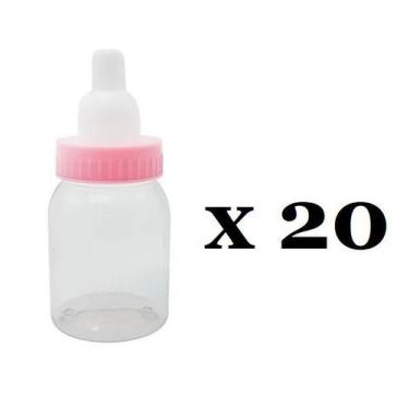 Imagem de Kit 20 Mini Mamadeira Lisa Rosa Para Lembrancinha - lynx produções