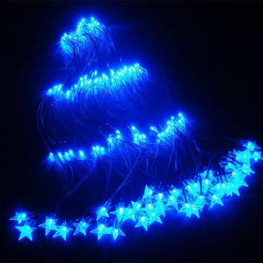 Imagem de Rede De Led Cascata Com 240 Leds Com Estrela Na Ponta - WINCY, Azul