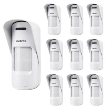 Imagem de Kit 10 sensores infrav passivo c/fio ivp 7000 ex intelbras, IVP 7000 E
