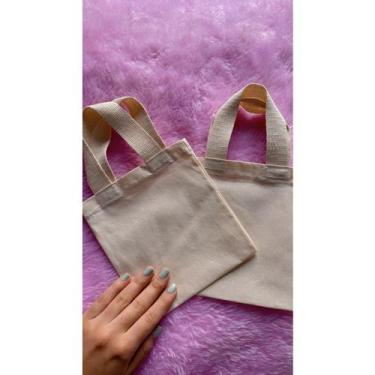 Imagem de Kit com 10 ecobags 20x20cm Lisa - 100% algodão cru - T2Click