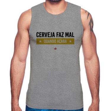 Imagem de Regata Cerveja faz mal, quando acaba - Foca na Moda, Cinza, M