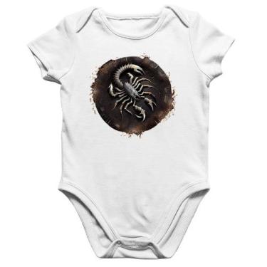 Imagem de Body Bebê Algodão Escorpião Sígno - Foca na Moda, Branco, GG