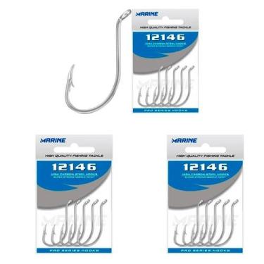 Imagem de Kit Anzol Pesca Marine Sports 12146 Octopus Nickel 3 Cartelas N1/0 3/0