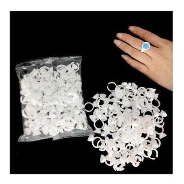 Imagem de Kit 100 Anel Porta Cola Para Alongamento De Cílios Fio -rj - Mr Vendas