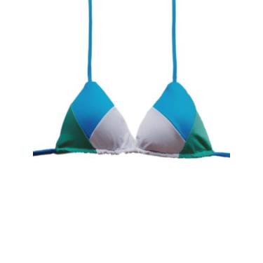 Imagem de Biquíni cortininha com bojo feminino tricolor - de uma maria para outr
