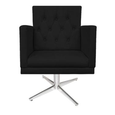 Imagem de Poltrona Decorativa Nanda Base Giratória de Metal Sala de Estar Quarto