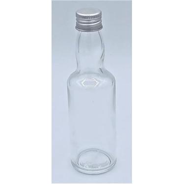 Imagem de 20 Garrafinhas Redonda de Vidro 60ml com Tampa Prata - Vidraria Anchie