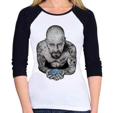Imagem de Baby Look Raglan Walter White Tattoo Heisenberg Manga 3/4 - Foca na Mo