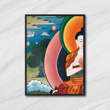 Imagem de Quadro Fotografia Buda Colorido 45x34cm - com vidro - Quadros On-line,