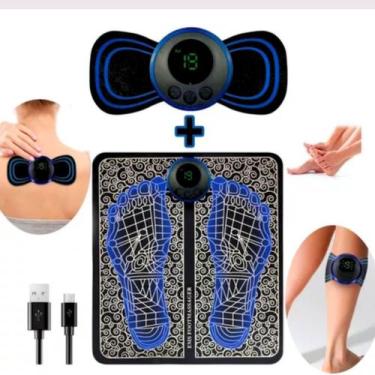 Imagem de Kit Tapete E Mini Massageador Elétrico Dor Pés E Musculares Tapete Mas