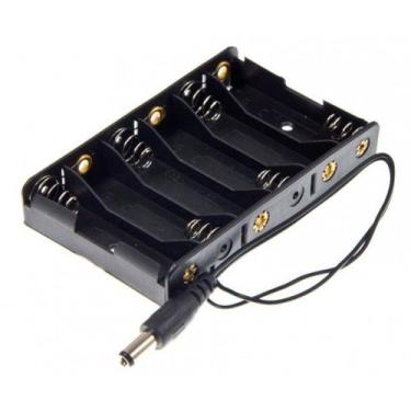 Imagem de Suporte 6 pilhas aa canoa com plug p4 p/ arduino - Acessórios