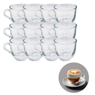 Imagem de Conjunto 12 Xicaras Chique 150ML Para Cha Cafe Vidro Resistente - PRAT