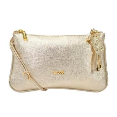Imagem de Bolsa Feminina Tiracolo Pequena Classe Couro, Ouro