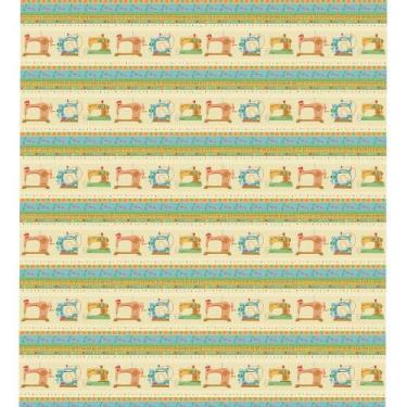 Imagem de Tecido Estampado para Patchwork - Love Sewing: Barrado de Costura Fund