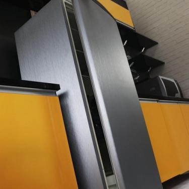 Imagem de Adesivo Aço Escovado Inox Geladeira Móveis Acabamento Lavável Impermeá