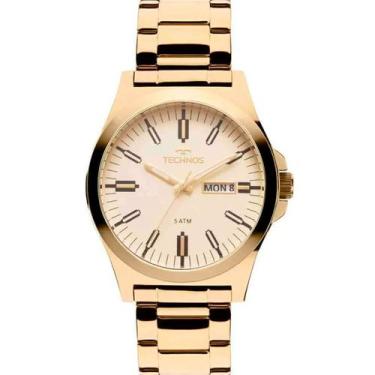 Imagem de Relógio Technos Dourado Masculino Analógico Prova D'água Original