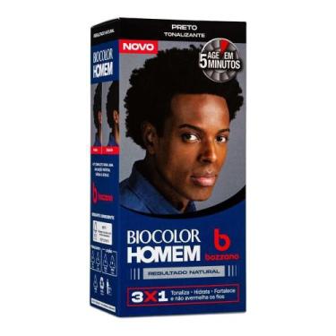 Imagem de Tonalizante de Cabelo Masculino Bozzano Biocolor Homem Preto