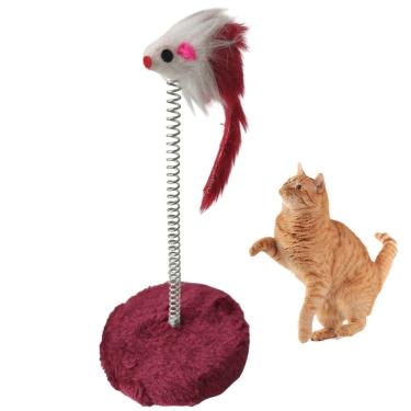 Imagem de Arranhador Gato Pet Ratinho Guizo Mola Felino Brinquedo Interativo Entretenimento Pelucia Macio Lazer Animal de Estimaçao Diversao