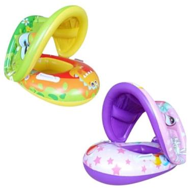 Imagem de Boia Bote Bebê Infantil Inflável Piscina Cobertura Proteção Solar, Inflável para Crianças, Piscina Infantil Flutuante