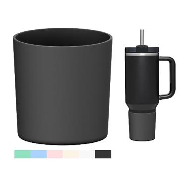 Imagem de WUQID Bota de silicone superior para Stanley Quencher H2.0 1,1 l 850 g 590 ml & IceFlow Flip 850 g 590 ml, serve para o mesmo diâmetro 590 g - 1,134 ml, tampa de manga inferior de garrafa antiderrapante