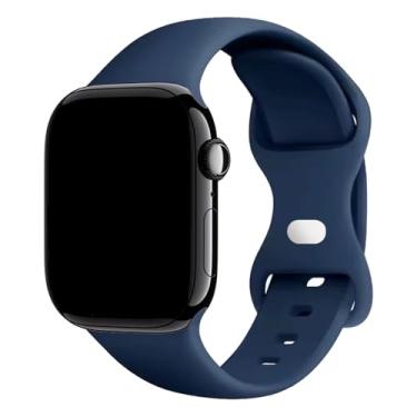 Imagem de Pulseira Sport Silicone Básica Esportiva Compatível com Apple Watch 38 40 41mm 42 44 45mm (Azul Horizonte, 38/40/41/42mm)