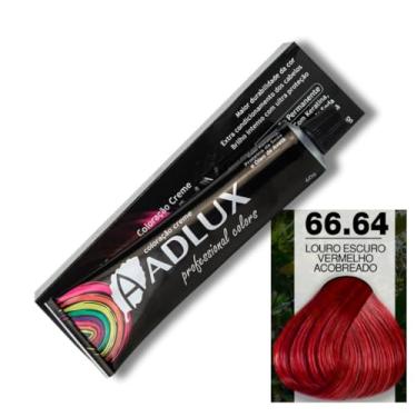Imagem de Coloração Creme Adlux 66.64 Louro Escuro Vermelho Acobreado 60g - Fundo de Pigmento Azul na Cor Base