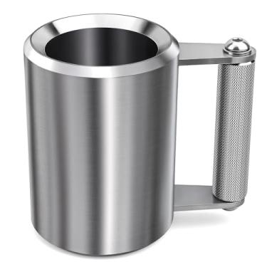 Imagem de Gdsinstna Caneca, copo de aço inoxidável de 8,2 kg/8 kg, caneca esportiva de fitness com halteres, presente para amantes de café para exercícios de academia