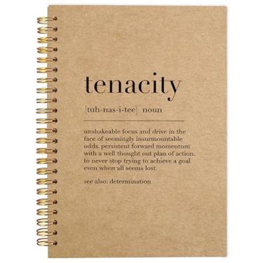 Imagem de Ecezatik Caderno espiral inspirador, diário inspirador, diário inspirador para mulheres e homens, caderno espiral de tenacidade, papel kraft de 21 x 14 cm