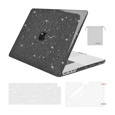 Imagem de MOSISO Capa compatível com MacBook Pro de 16 polegadas versão 2021 2022 A2485 com M1 Pro/Max Chip Touch ID, capa rígida de plástico brilhante com glitter, capa para teclado, protetor