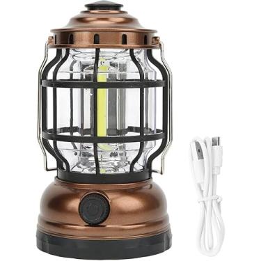 Imagem de Genérico Lanterna LED Vintage Recarregável USB Bivolt Lamparina Camping Pescaria Barraca