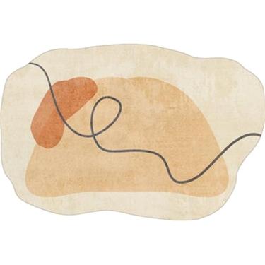 Imagem de HJZSZX Tapete de sala de estar, decoração de casa, formato irregular, pelúcia fofa, tapete de quarto, espessado, antiderrapante, macio, tapete de acampamento ao ar livre, L, P, A, 200 x 300 cm