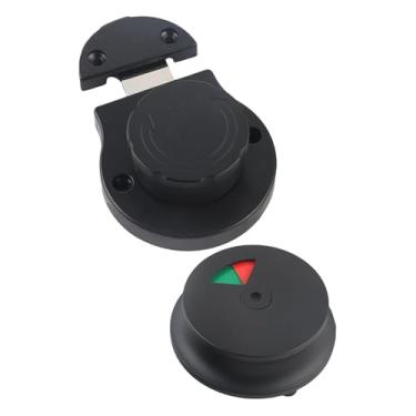 Imagem de Ｂｅｓｇａ Fechadura da porta do banheiro parafuso morto privacidade partição fechadura da porta com sinal ocupado indicador de trava do toalete para comercial, Preto