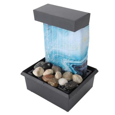 Imagem de Fontes de água Internas, Fonte de água Circulante de água Corrente Fonte de água USB Com Luzes LED Mesa Decorativa para Casa Fonte Em Cascata Cachoeira para Quarto de Casa e