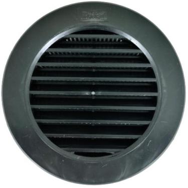 Imagem de Grade De Ventilação Redonda Plástica 150mm Preta Com Tela - Aceadobras