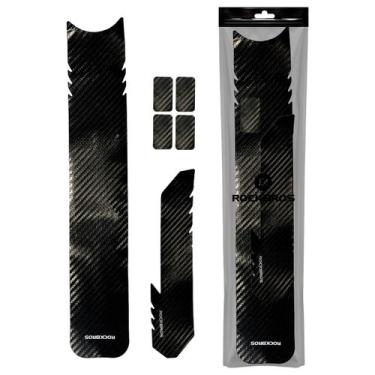 Imagem de Kit Protetores de Quadro Borracha Fibra de Carbono Mountain Bike Rockb