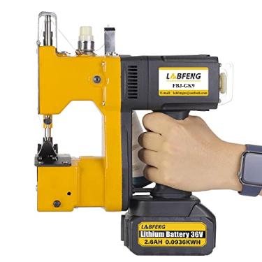 Imagem de LABFENG Máquina de costura de saco sem fio, pesa 2,9 kg, 2S/saco, máquina automática de costura de saco para alimentação, saco de sementes, saco de arroz de vinil, saco de farinha