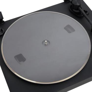 Imagem de Tapete de prato para toca-discos de acrílico transparente para todos os jogadores de vinil, tapete de disco antivibração de 30,5 cm