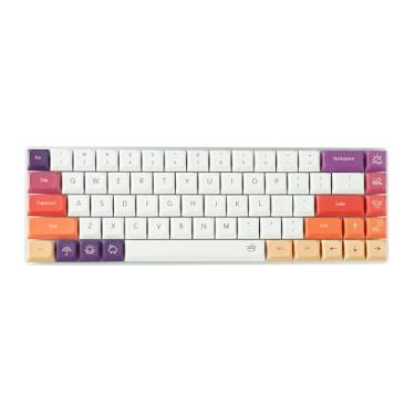 Imagem de YMDK 128 Teclas ultrafinas Smoke Cloud Style Mx Low Profile Dye Sub PBT para teclado mecânico Mx 61 64 68 75 84 87 96 108