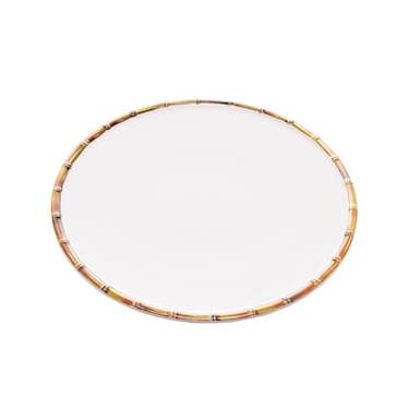 Imagem de Prato Raso Wolff Bambu em Melamina Branco - 27 cm