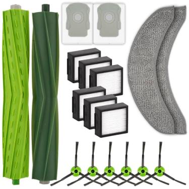 Imagem de Pacote com 18 peças de reposição J7 compatíveis com iRobot Roomba Combo j7, Combo j7+, Combo j9+, Combo 10 Max Robot Aspirador, 2 escovas de rolo, 6 escovas laterais, 6 filtros, 2 sacos de pó, 2