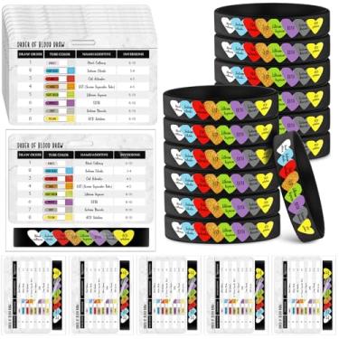 Imagem de Landical 20 conjuntos de presentes CNA Week Bulk 2025 Phlebotomy Essentials Order of Draw Badge Cards e pulseiras de silicone, kit de prática de flebotomia para Phlebotomist Student Class Gifts
