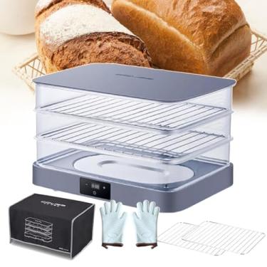 Imagem de KKSOUFX Mini máquina de fazer pizza e pão com forno de 2100 W, máquina de fazer pizza de bancada de 15 L com disco/grampo/grade de cozimento/luvas, controle de temperatura de 0-380 ℃