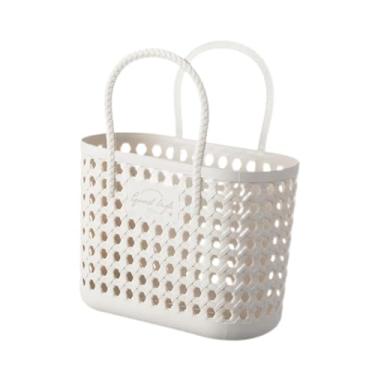 Imagem de Bothyi Chuveiro caddy cesto chuveiro caddy bin bin prático, Pequeno Bege