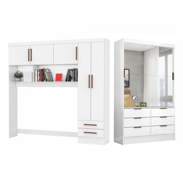 Imagem de Guarda Roupa Casal Modulado Sevilha Premium Carioca Móveis Branco