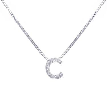 Imagem de Colar inicial cravejada Banhado Prata 925 - Papillon Semi Jóias