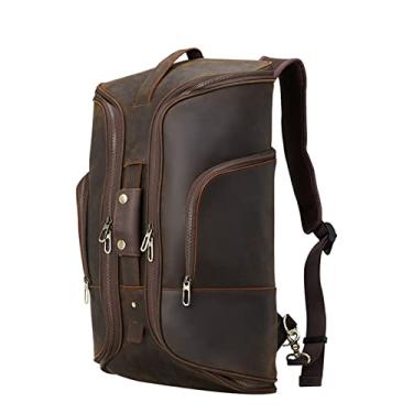Imagem de Mochila de viagem masculina de design luxuoso de couro para homens Coowskin Mochila masculina multifuncional bolsa de mão para homens