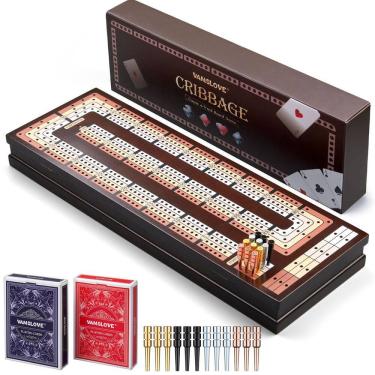 Imagem de Jogo de tabuleiro Cribbage VAMSLOVE atualizado de madeira com 4 faixas