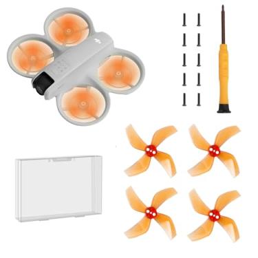 Imagem de TEHAOUU Hélices coloridas para drone DJI Neo hélices de baixo ruído, leves, duráveis, lâminas de asa de hélice para acessórios DJI Neo, peças de reposição rápida, 4 peças (laranja)