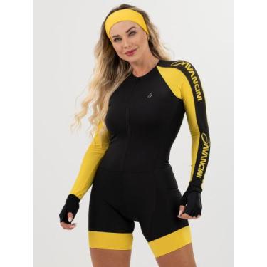 Imagem de Macaquinho De Ciclismo Feminino - Forro GEL - Manga Longa Impulse Tibe